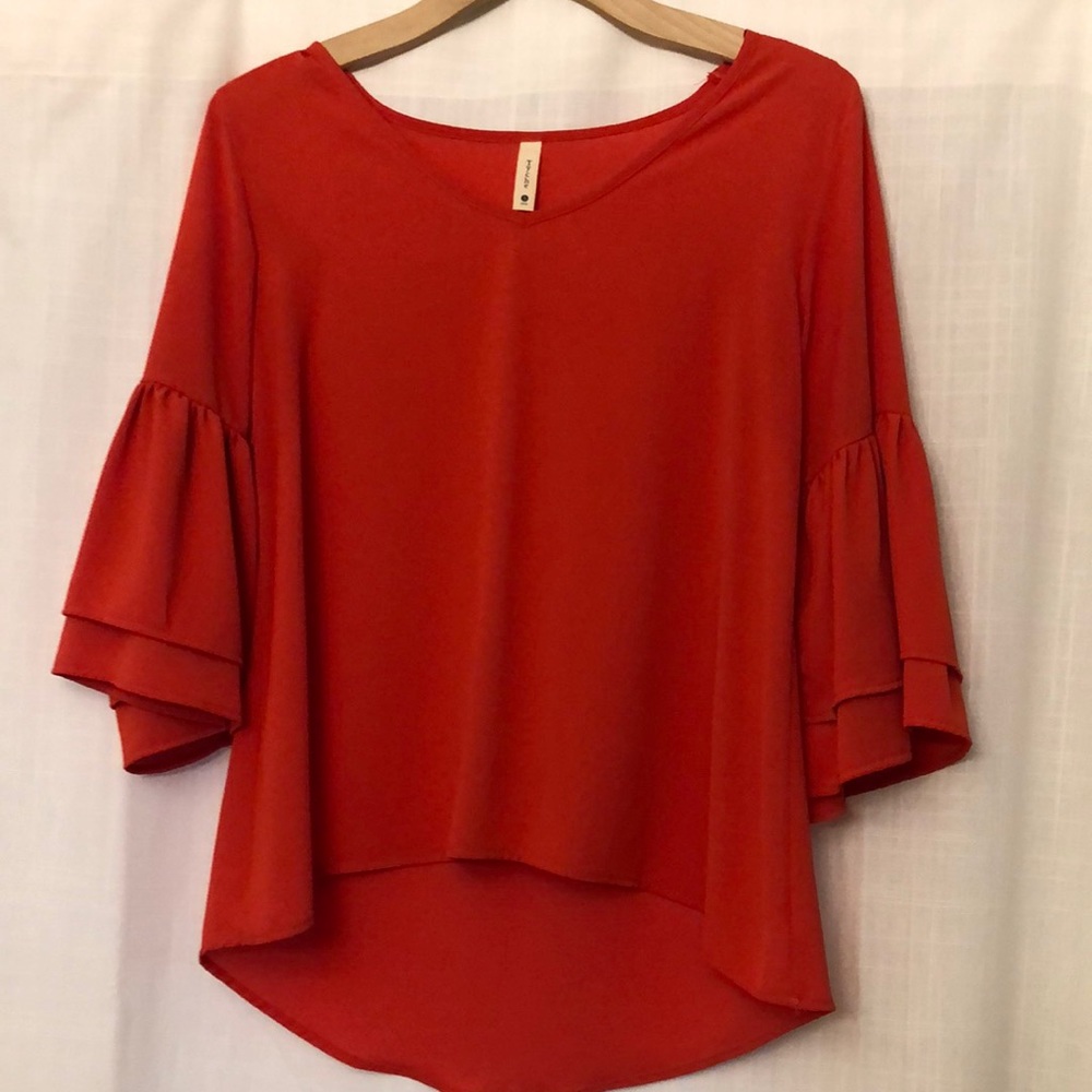 Touché chiffon red blouse